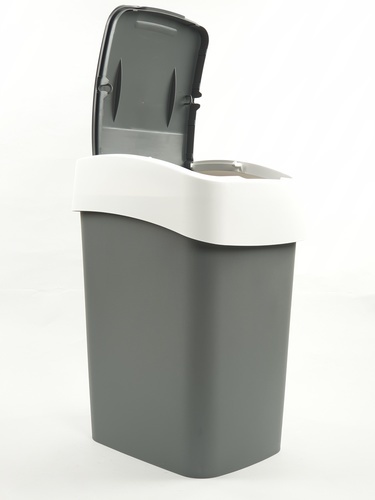 ICLEAN ถังขยะฝากดทรงเหลี่ยม 23 ลิตร ขนาด 33x25x44.7ซม. รุ่น TG59701 สีเทา