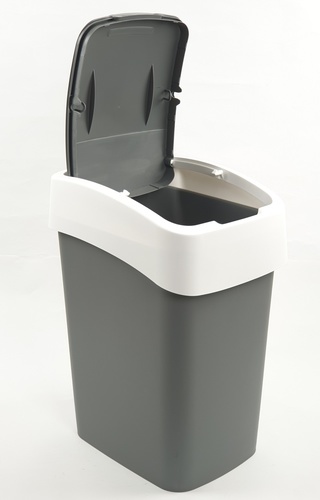 ICLEAN ถังขยะฝากดทรงเหลี่ยม 23 ลิตร ขนาด 33x25x44.7ซม. รุ่น TG59701 สีเทา