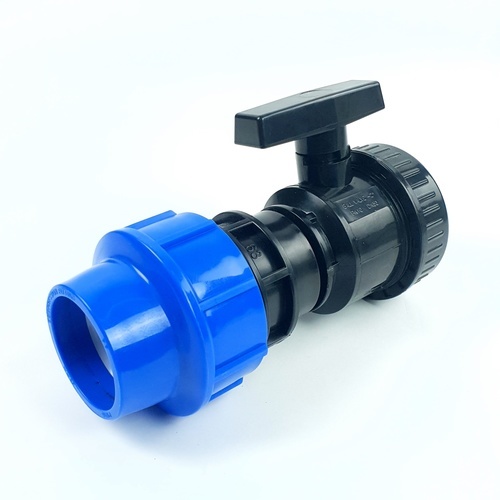 Tree’O วาล์วพร้อมข้อต่อแรงดันเกลียวใน PN8 63x2