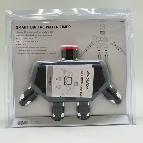 Aquarstar เครื่องตั้งเวลารดน้ำระบบดิจิตอล 4ทาง รุ่น 25577