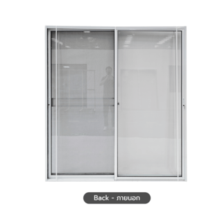 WELLINGTAN (vista) ประตูอะลูมิเนียม บานเลื่อน SS P-TLM2022 200x220ซม. สีขาว พร้อมมุ้ง