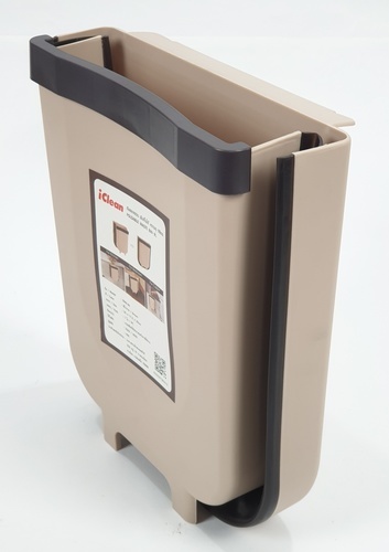 ICLEAN ถังขยะแขวนพับเก็บได้ 9 ลิตร รุ่น 5068-BR สีน้ำตาล