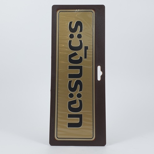 ป้ายอลูฯ SGB9101-33(ระวังกระจก สีทอง ขนาด 7.5x25 ซม.)