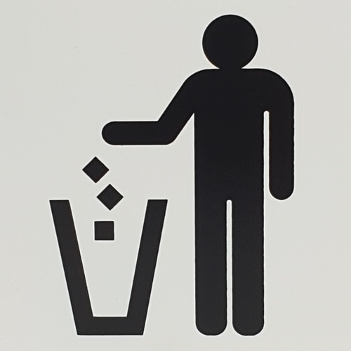 ป้ายPP SGB1101-15 ที่ทิ้งขยะ ขนาด 10x10 ซม.