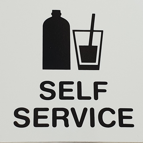 ป้ายPP (SELF-SERVICE) SGB1101-24 ขนาด 10x10 ซม.