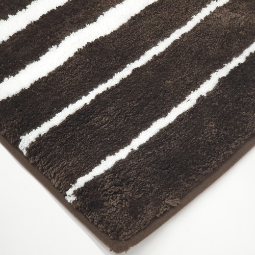 พรมเช็ดเท้า 50×80×1.5 ซม. รุ่น DK06 สีน้ำตาล-ขาว