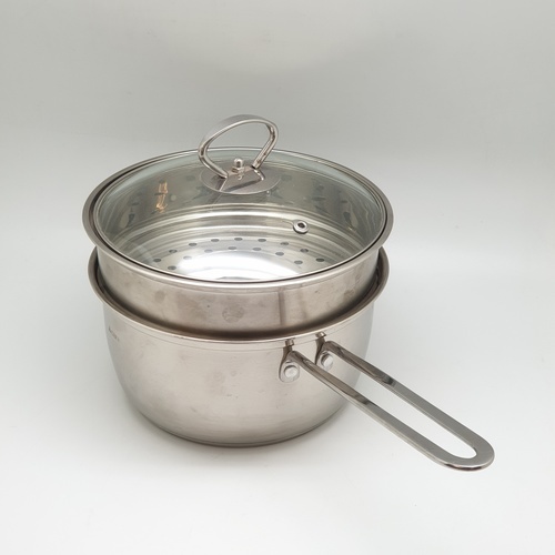 SANE หม้อด้ามสเตนเลสพร้อมซึ้งนึ่ง 16 ซม. PQS-D16