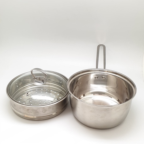 SANE หม้อด้ามสเตนเลสพร้อมซึ้งนึ่ง 16 ซม. PQS-D16