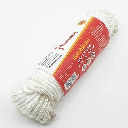 เชือกถักไนล่อน 1/4x25M สีขาว