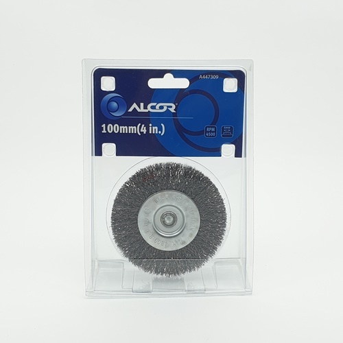 แปรงลวดเหล็กกลมมีแกน 100MM(4”) รุ่น A447309 ALCOR