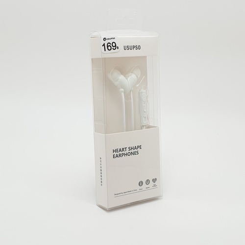 USUPSO หูฟังรูปหัวใจ สีขาว (#BK5)