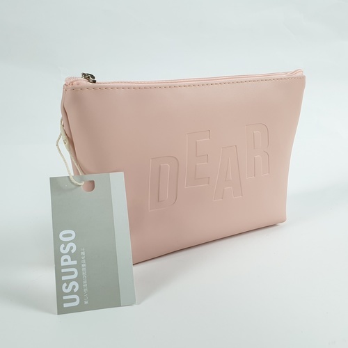 USUPSO กระเป๋าเครื่องสำอางทรง 3 เหลี่ยม-ชมพู (#BF9)