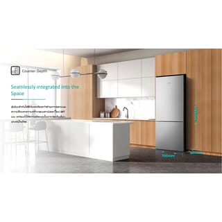 HISENSE ตู้เย็น 2 ประตู ขนาด 14.7 คิว รุ่น RB556N4TGN สีเงิน