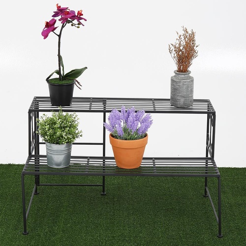 Tree ‘O ชั้นวางกระถางต้นไม้ 2 ชั้น รุ่นIFS001 ขนาด41x78x45ซม. สีดำ