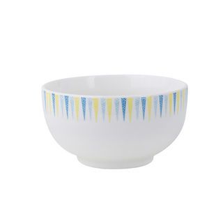 ADAMAS ถ้วยเซรามิค 4.5 นิ้ว ลายสามเหลี่ยม ALIN สีขาว