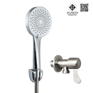 Verno ชุดฝักบัวโครเมี่ยมหน้าใหญ่พิเศษ ปรับน้ำ 3 ระดับพร้อมวาล์วสแตนเลส ด้ามปัด VN-11018