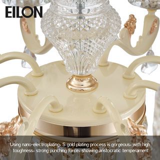EILON โคมไฟแขวนคริสตัล 8 ช่อ 60W ขนาด D80*50cm รุุ่น MD8665/8 สีขาว