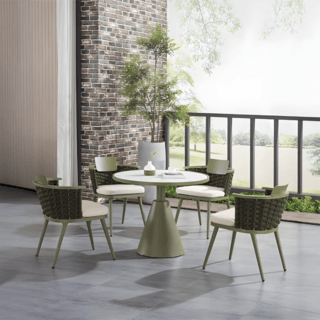 SUMMER SETเก้าอี้ outdoor อลูมิเนียม Racha ขนาด 56.5x60x70 ซม. สีเขียว