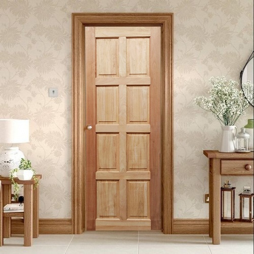 GREATWOOD ประตูไม้มะฮอกกานี บานทึบ 8ฟัก 80x200ซม.