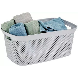 GOME ตะกร้าอเนกประสงค์ทรงเหลี่ยม รุ่น Woven 2290 ขนาด24.5×32.5×17ซม. สีเทา