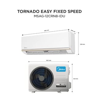 MIDEA เครื่องปรับอากาศ Tornado Easy Fixed-Speed ขนาด 12000 BTU รุ่น MSAG-12CRN8-IDU สีขาว
