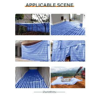 POLLO ผ้าพลาสติกสาน รุ่น LY06 ขนาด 2Y X 60Y. สีฟ้าขาว