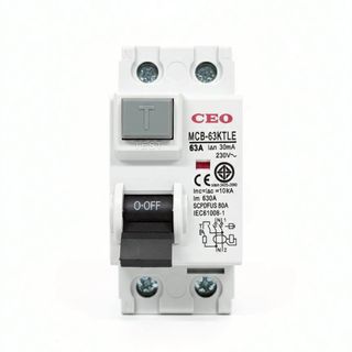 CEO เบรกเกอร์กันดูด 63A รุ่น RCCB CEO 63A สีขาว