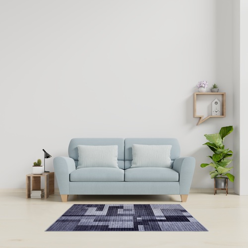 COZY พรมปูพื้นสไตล์นอร์ดิก  รุ่น ROSE-02 ขนาด 90x150x0.6CM สีเทา