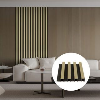 GREAT WOOD ไม้ฝ้าระแนง WPC GP-IN26 16.8*2.4*290 ซม. 2Tone Light Brown