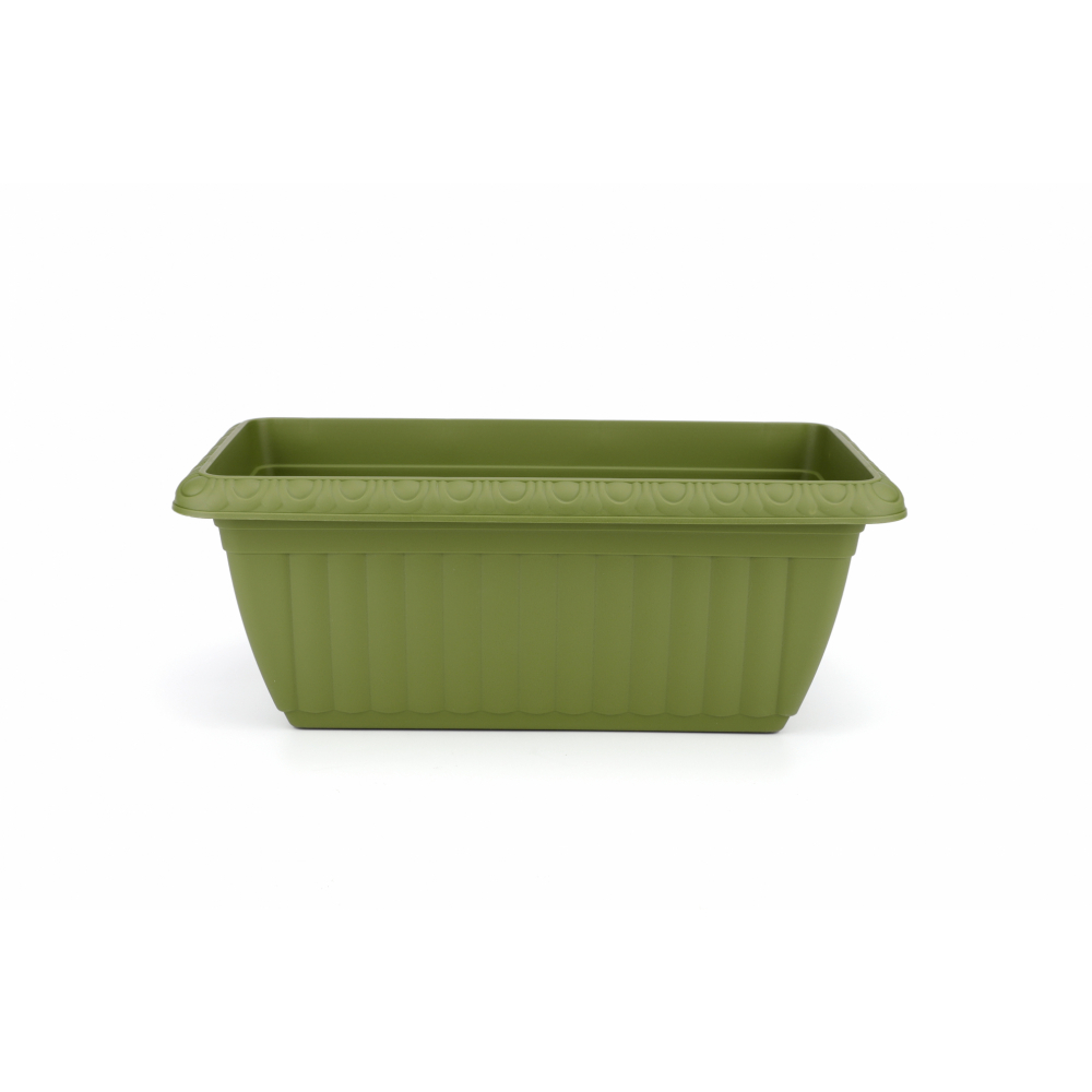 Tree‘O กระถางต้นไม้ทรงสี่เหลี่ยมผืนผ้า รุ่น6PY026-GN ขนาด20x37x15ซม.(8นิ้ว) สีเขียว