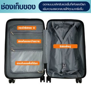 WETZLARS กระเป๋าเดินทาง ขนาด 20 นิ้ว พร้อมช่องใส่ของด้านหน้า รุ่น Noele ขนาด 22x34x54 ซม. สีดำ 