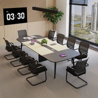 (1/4)SMITH โต๊ะประชุม รุ่น Monic-04 ขนาด 140x350x75 ซม. สีเทา