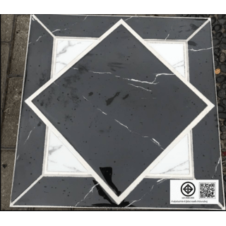 La Arezza กระเบื้องพอร์ซเลน 60X60 ซม รุ่น Elita  แบล็ค ออนนิกซ์ เอเลแกนซ์  PJ6607W   Hi glossy (4P / 1.44 sqm) DGD