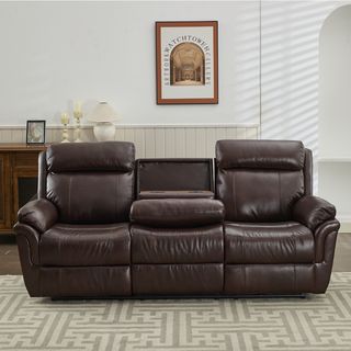  PULITO เก้าอี้พักผ่อนหนังแท้ปรับระดับไฟฟ้า 3 ที่นั่ง รุ่น Zander ขนาด 227x99.5x104 ซม. สีน้ำตาลเข้ม