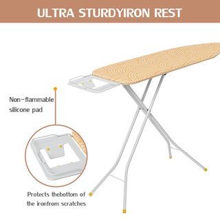 SAKU โต๊ะรีดผ้าแบบยืนรีด 4 ระดับ ธรรมดา รุ่น L1548HZ1-19 ขนาด 38x122x91ซม. สีเหลือง