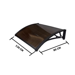 WELLINGTAN ชุดกันสาดโพลีคาร์บอเนต NHBK02-1 ขนาด 80x120 ซม. 6มม. สีชา