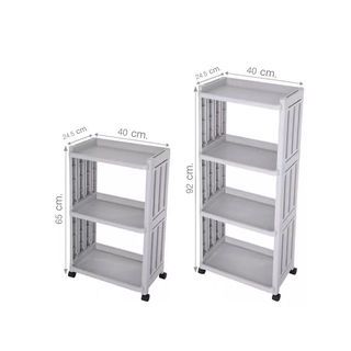 GOME ชั้นวางอเนกประสงค์ 4ชั้น BANO HXG0004 ขนาด 40x24.5x92 ซม. สีเทา