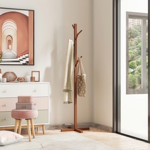 SAKU ที่แขวนหมวกและเสื้อ รุ่น JMS001-BN ขนาด 45×45×158ซม. สีน้ำตาล