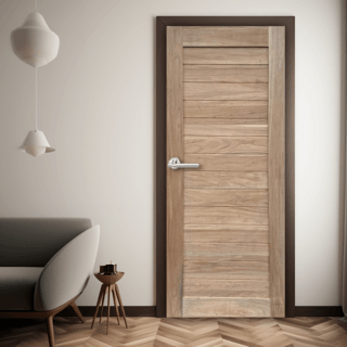 GREATWOOD ประตูไม้มะฮอกกานีบานทึบ เซาะร่อง 90x200ซม.