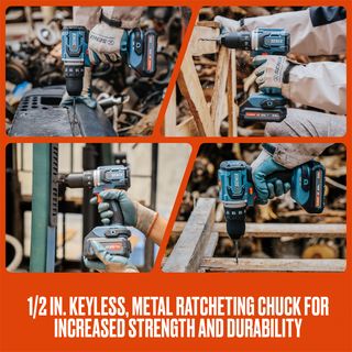 SENIX สว่านไร้สาย Brushless 13 มม. 20V(Max) (พร้อมแบตเตอรี่ 2.0Ah  2 ก้อน) รุ่น PDDX2-M2-EU สีน้ำเงิน - ดำ