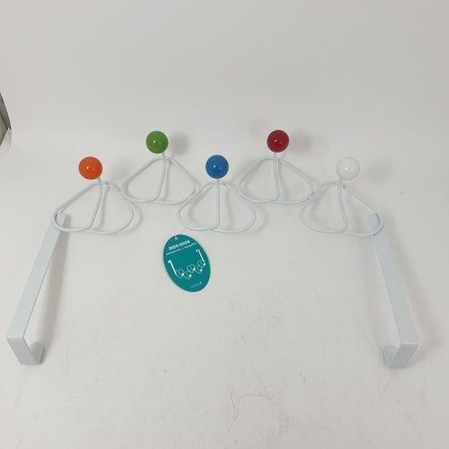 Iris ขอแขวนผ้าสแตนเลส 5 ขอ รุ่น GZC053   สีขาว