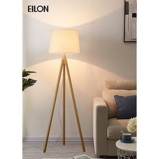 EILON โคมไฟตั้งพื้นโมเดิร์น ขาไม้ รุ่น fluffy S3036F  สีไม้