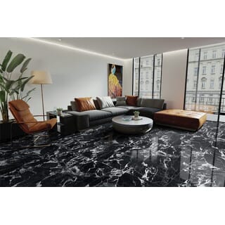 La Arezza 75X150  ซม.กระเบื้องพอร์ซเลน รุ่น Luxura black (DGD241017-15) (Matt -Honed）Random (2pcs /box  2.25 sqm)