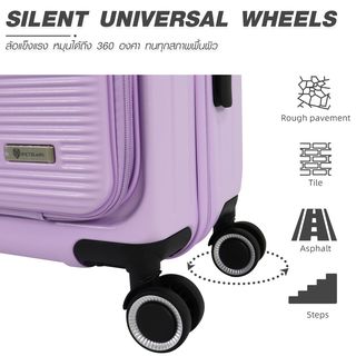 WETZLARS กระเป๋าเดินทาง ขนาด 20 นิ้ว พร้อมช่องใส่ของด้านหน้า รุ่น Spring-04 ขนาด 21x33x50 ซม. สีม่วงมาเจนตา 