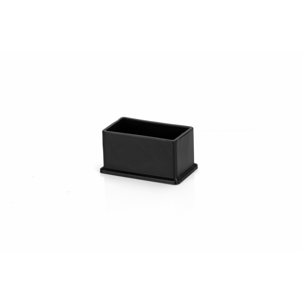TORSTEN พลาสติกรองขาโต๊ะสี่เหลี่ยมผืนผ้า (สวมนอก) รุ่น 1XY-009-1x2 ขนาด 1”x2” แพ็ค 4 ชิ้น สีดำ