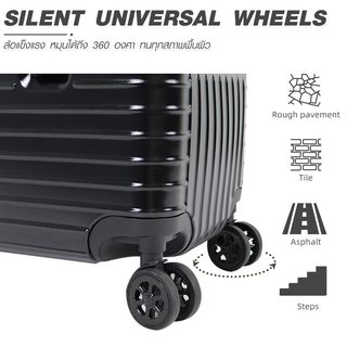 WETZLARS กระเป๋าเดินทาง ขนาด 20 นิ้ว รุ่น Nicolas-01 ขนาด 29x39x53.50 ซม. สีดำโฮริซอน