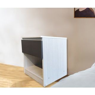 DELICATO ตู้ข้างเตียง ขนาด 40x40x50ซม. รุ่น ฟอร่า สีเมเปิ้ล/ผ้าเทา