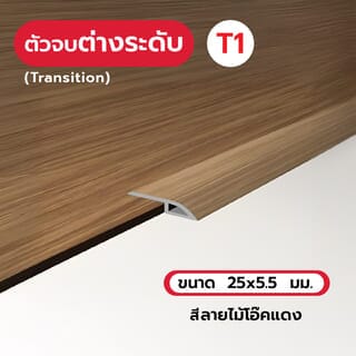 MAC ตัวจบต่างระดับT1 ขนาด25x5.5มม. ความยาว 2 เมตร Dwg.15A063V สีโอ๊ค325