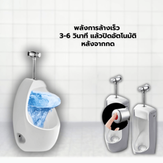 Verno ฟลัชวาล์วโถปัสสาวะแบบกด รุ่น C01 ขนาด 20x15x5 ซม. สีโครม