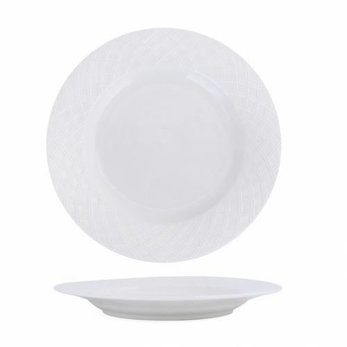 ADAMAS จานเซรามิค 10.5 นิ้ว FIONA-WH03 สีขาว